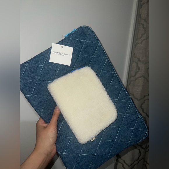 American Eagle Outfitters Laptop Sleeve case w small Pouch. denim style laptop - Picture 2 of 13